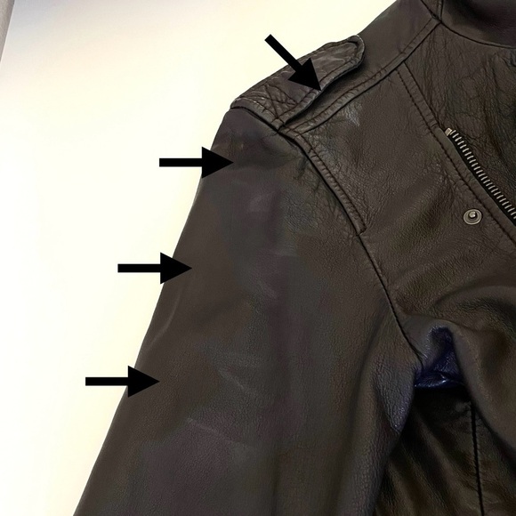 AllSaints Kahawa Leather Biker Jacket Small - Picture 12 of 16